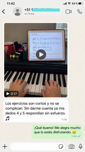 Captura de WhatsApp de un alumno 4
