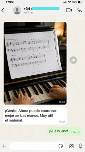 Captura de WhatsApp de un alumno 1
